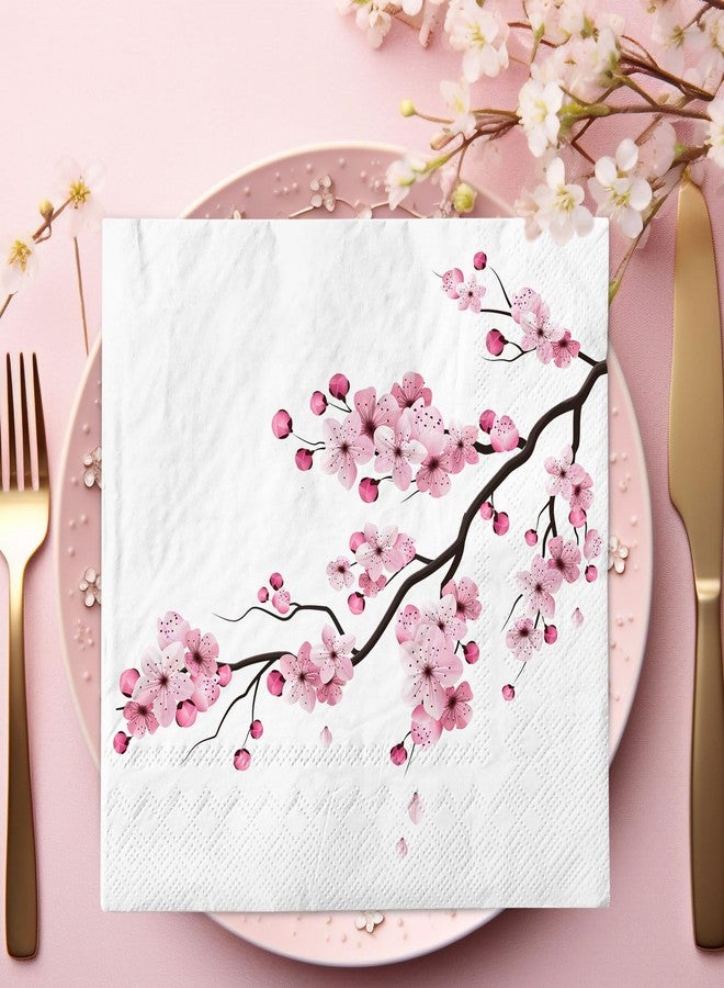 JarThenaAMCS مناديل ورقية من JarThenaAMCS، 80 قطعة، بنقشة زهر الكرز، لون وردي، للاستخدام مرة واحدة، مناسبة لفصلي الربيع والصيف، مثالية للغداء والعشاء، وحفلات الزفاف، وأعياد الميلاد، وحفلات استقبال المولود. - Image 5